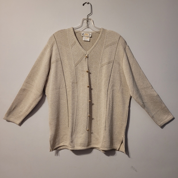 Vintage Made in Canada Knit Sweater Oatmeal Size XL - Picture 1 of 6